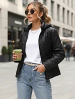 Dámská prošívaná bunda s kapucí černá FashionStreet TY5534