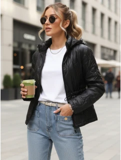 Dámská prošívaná bunda s kapucí černá FashionStreet TY5534