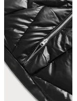 Černo-hnědá dámská zimní bunda s kapucí (5m775-392) Černo-hnědá dámská zimní bunda s kapucí (5m775-392)