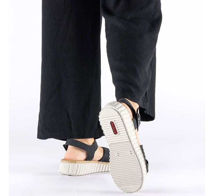 Sandały damskie na czarne na  model 22087158 - Rieker