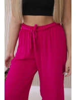 Kalhoty s širokým pasem fuchsie Kalhoty s širokým pasem fuchsie
