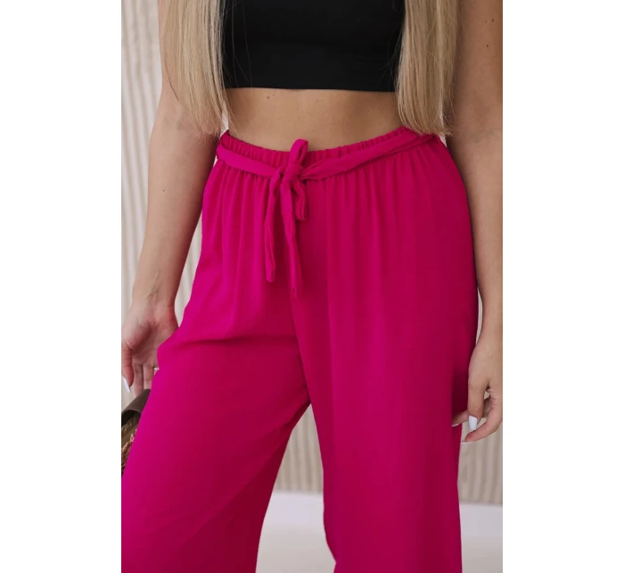 Kalhoty s širokým pasem fuchsie Kalhoty s širokým pasem fuchsie