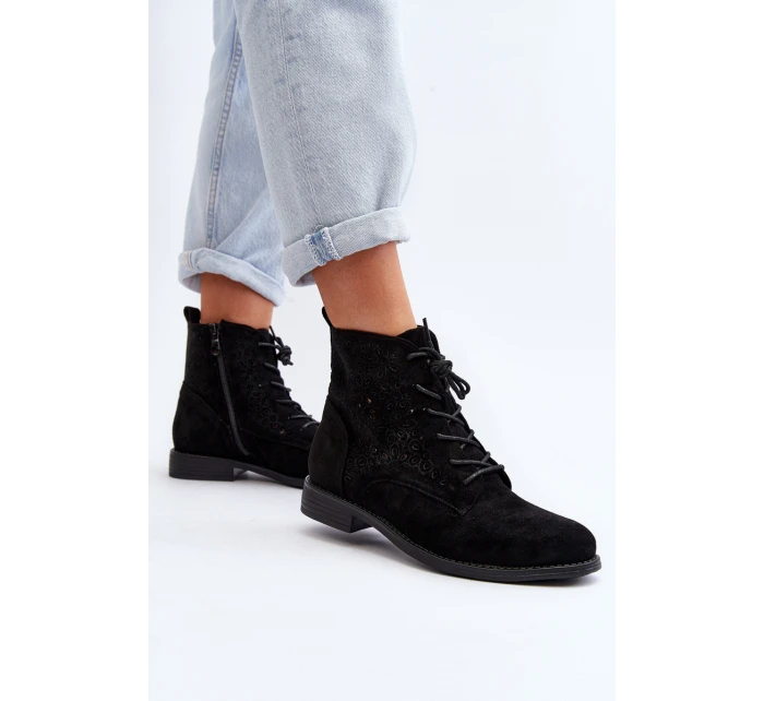 Dámské botky s vzorem černé S.Barski HY66-136
