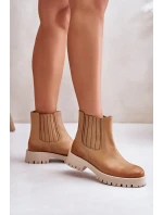 Dámské Botky Na Plochém Podpatku Kožené Lewski 3611 Hnědé