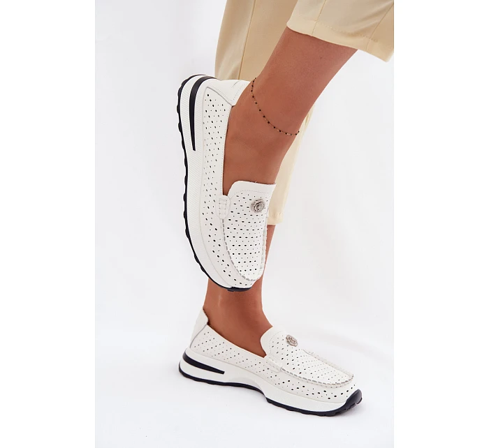 Dámské prodyšné mokasíny z přírodní kůže Kemela