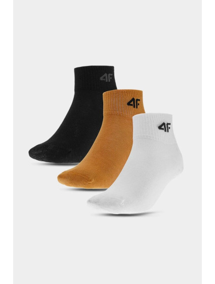 4F chlapecké vysoké kotníkové ponožky 3-PACK vícebarevné