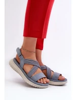 Lehké, pohodlné dámské sandály na suchý zip, modrá, Ceclea Lehké, pohodlné dámské sandály na suchý zip, modrá, Ceclea