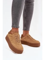 Dámské tenisky na platformě Big Star – camel Dámské tenisky na platformě Big Star – camel