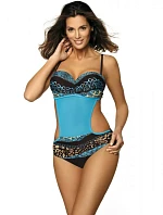 Dámské plavky monokiny Frederica M-487 - Marko S červená s květy