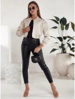 Dámské voskované kalhoty s vysokým pasem černé model 21981132 - Dstreet