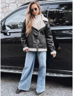 Dámská černá bunda z ovčí kůže ramones FashionStreet TY5247