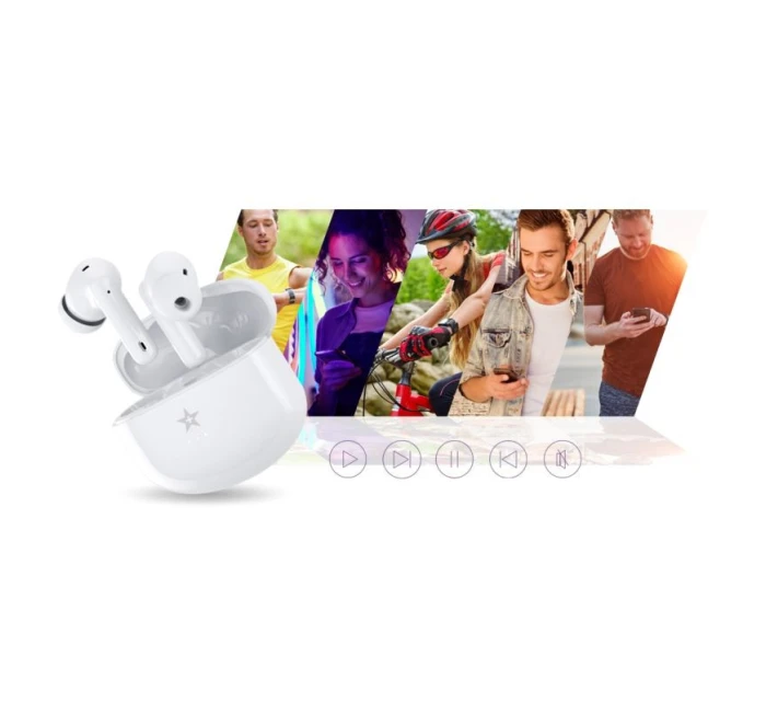 Bezdrátová sluchátka GIEWONT RealSound PRO ANC ENC GWS800-2 White