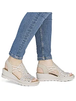 Béžové dámské sandály na platformě Rieker 67465-62