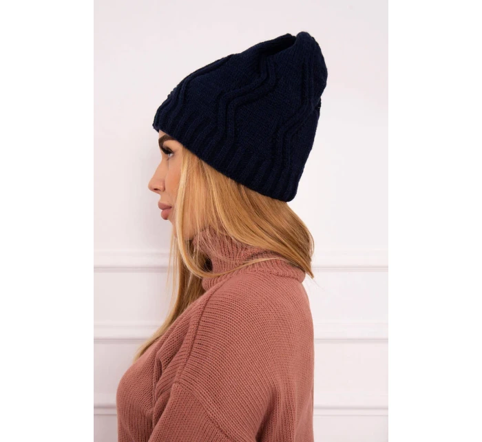 Fleecová čepice navy blue model 18750813 - K-Fashion Fleecová čepice navy blue model 18750813 - K-Fashion