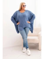 Dámský svetr Plus Size s volného střihu a rukávem 3/4 model 21259034 - K-Fashion Dámský svetr Plus Size s volného střihu a rukávem 3/4 model 21259034 - K-Fashion
