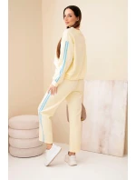 Dámský viskózový komplet model 22011686 s lampasy žlutý - K-Fashion