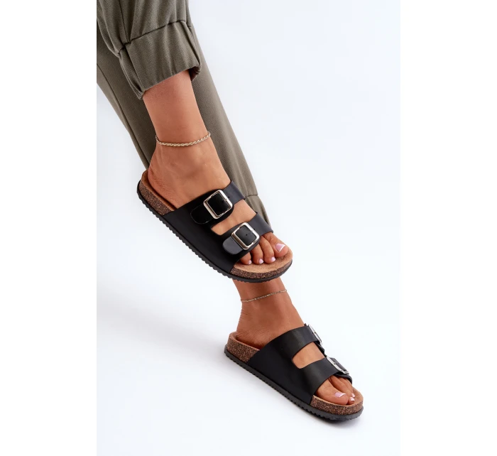 Dámské žabky s přezkami Černé model 21653006 - Boto Dámské žabky s přezkami Černé model 21653006 - Boto