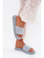 Dámské Sandály Na Platformě Z Eko Semiše Světle Modré Jorina