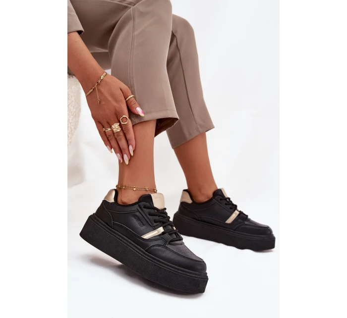 Dámské Sneakersy Na Platformě Big Star SS274360 Černé Dámské Sneakersy Na Platformě Big Star SS274360 Černé