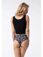 Dámské kalhotky Paisley  Simple Brasil Maxi černé se vzorem - Julimex