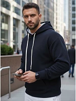 Pánská klokaní mikina s kapucí tmavě modrá FashionStreet BX5949