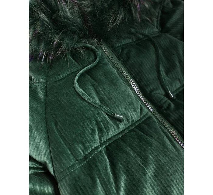 Tmavě zelená dámská bunda s kapucí model 21242242 - Libland