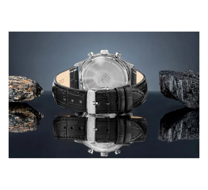 Pánské hodinky Giewont Chronograph Sapphire Black Silver GW6310-A2