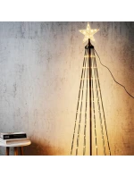 DEKORATIVNÍ VÁNOČNÍ STROMEK 550LED TEPLÁ BÍLÁ 300CM ČERNÁ