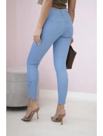 Kalhoty z barevného denimu s mašlí z denimu