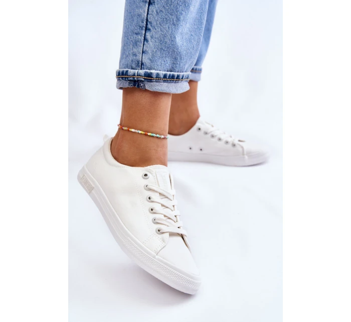 Dámské hladké nízké tenisky Big Star LL274058 Bílé Dámské hladké nízké tenisky Big Star LL274058 Bílé