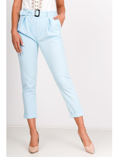 Stylové dámské kalhoty s opaskem - modrá,