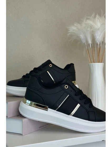 Módní Dámské Tenisky Na Platformě Z Eko Kůže Černé Nevisase Módní Dámské Tenisky Na Platformě Z Eko Kůže Černé Nevisase