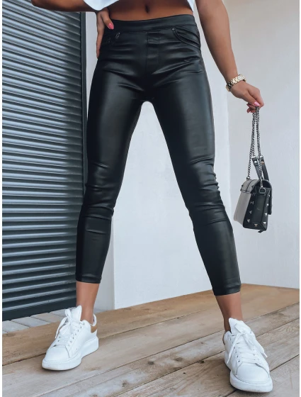 Dámské voskované kalhoty ANELIA black FashionStreet UY1330