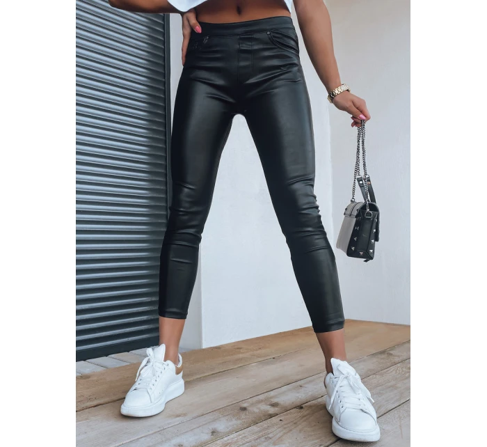 Dámské voskované kalhoty ANELIA black FashionStreet UY1330