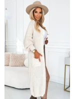model 21290276 Cardigan svetr s kapsami béžová barva - numoco basic