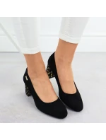 Sergio Leone W SK314D černé semišové lodičky na podpatku