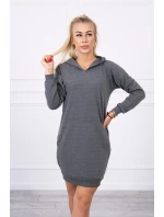 Šaty s kapucí grafitové