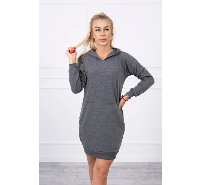 Šaty s kapucí grafitové