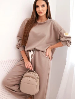 Dámský set máslový s volnou mikinou a kalhotami s nápisem LOVE fango