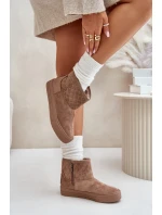 Sněhové boty na zip zateplené kožešinou Big Star model 21675203 Béžové - Big Star Shoes Sněhové boty na zip zateplené kožešinou Big Star model 21675203 Béžové - Big Star Shoes