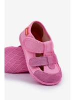 Pantofle Dětské Na Suchý Zip Růžové model 21682716 - Milami