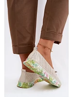 Kožené dámské polobotky model 22100343 Béžové - S.Barski Kožené dámské polobotky model 22100343 Béžové - S.Barski