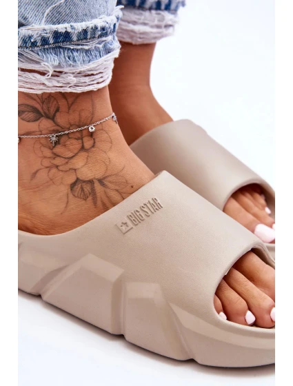 Dámské lehké pěnové pantofle Big Star LL274593 Béžové