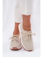 Dámské kožené polobotky s připínacím doplňkem Artiker – béžové