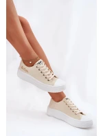 Dámské trampky na platformě Lee Cooper – béžové