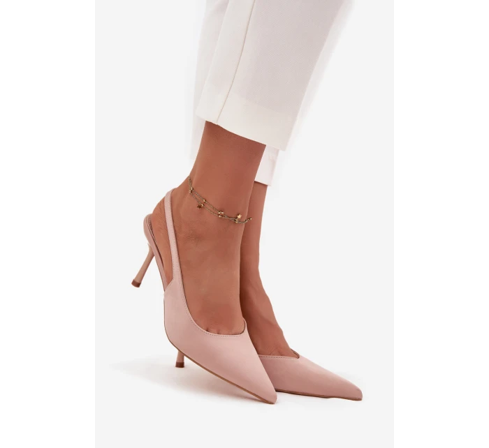 Dámské lodičky s otevřenou patou Lenira – béžové