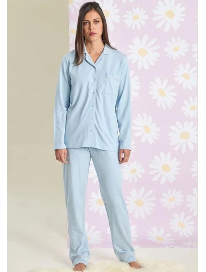 Dámské pyžamo model 18832829 Světle modrá vzor - Muydemi