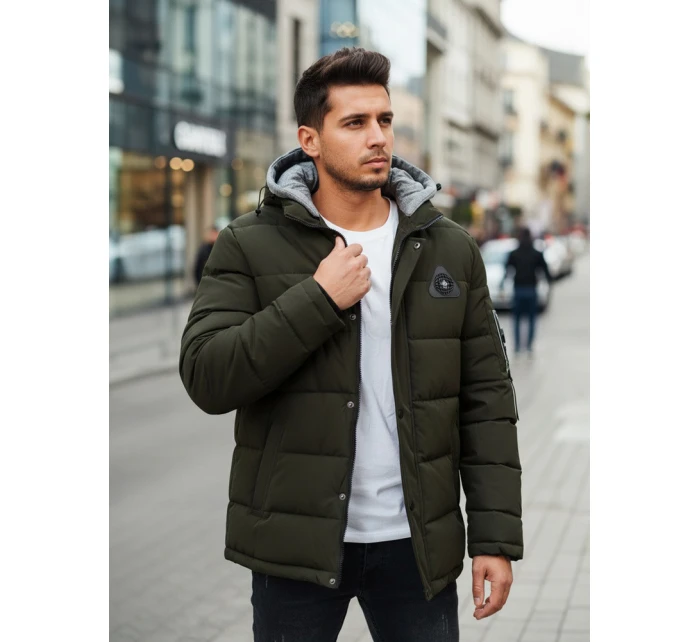 Pánská zimní bunda s kapucí zelená FashionStreet TX5092