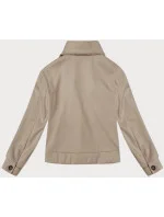 Volná béžová pruhovaná žebrovaná bunda s límcem model 19742968 - MADE IN ITALY Volná béžová pruhovaná žebrovaná bunda s límcem model 19742968 - MADE IN ITALY