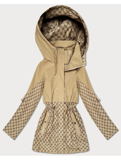 Kurtka damska ze ściągaczem w talii Goodlookin piaskowa (KK60414-2#)
